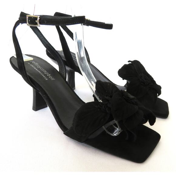 JEFFREY CAMPBELL Honolulu Floral Suede Ankle Strap Sandals Sz 7.5 - Picture 1 of 14